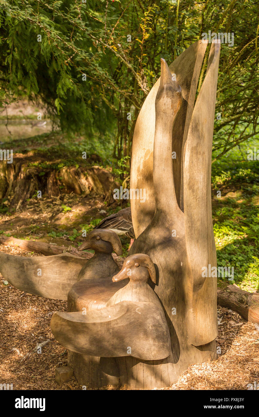 Sculpture Swan à Slimbridge Banque D'Images