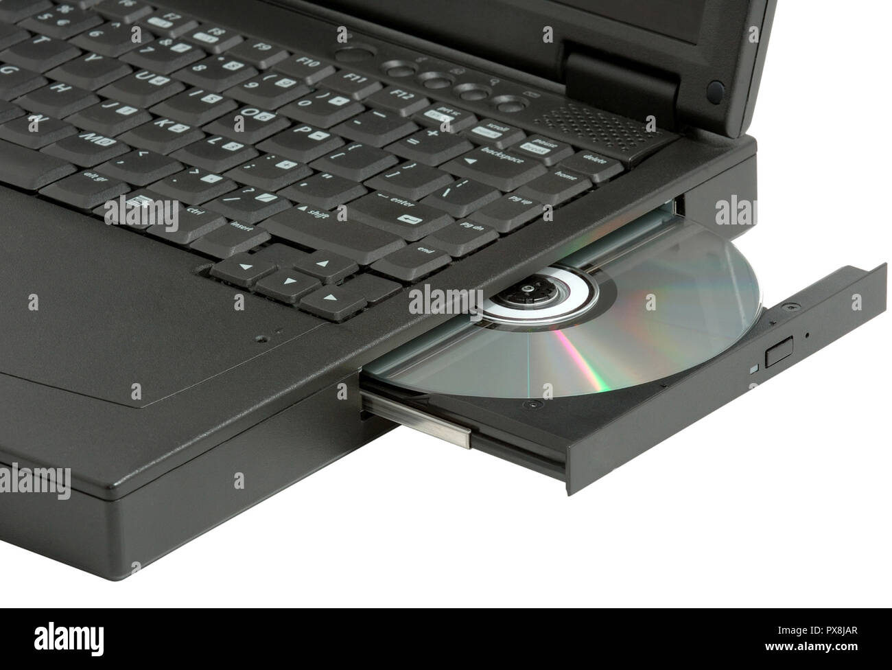 Ancien type ordinateur portable avec lecteur optique. Isolé sur fond blanc  Photo Stock - Alamy