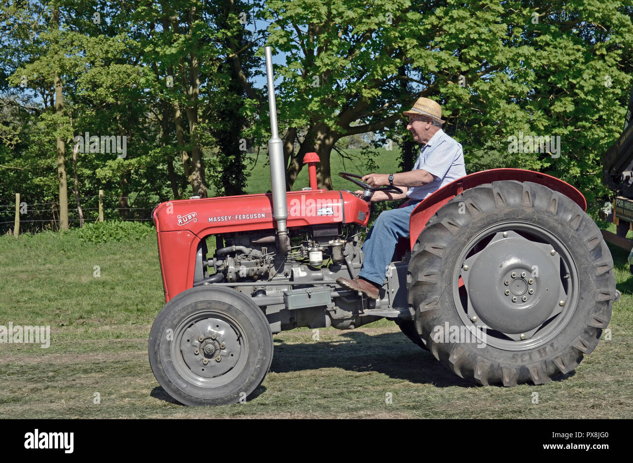 Tracteur Massey Ferguson rouge vintage Banque D'Images