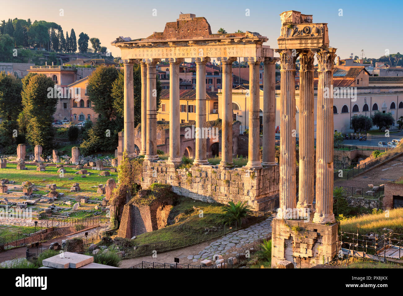 Rome, Italie. Ruines du Forum Romain Banque D'Images