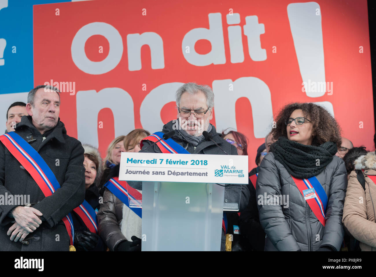 Créteil : contre la disparition du département de val-de-marne et de ses services publics locaux Banque D'Images