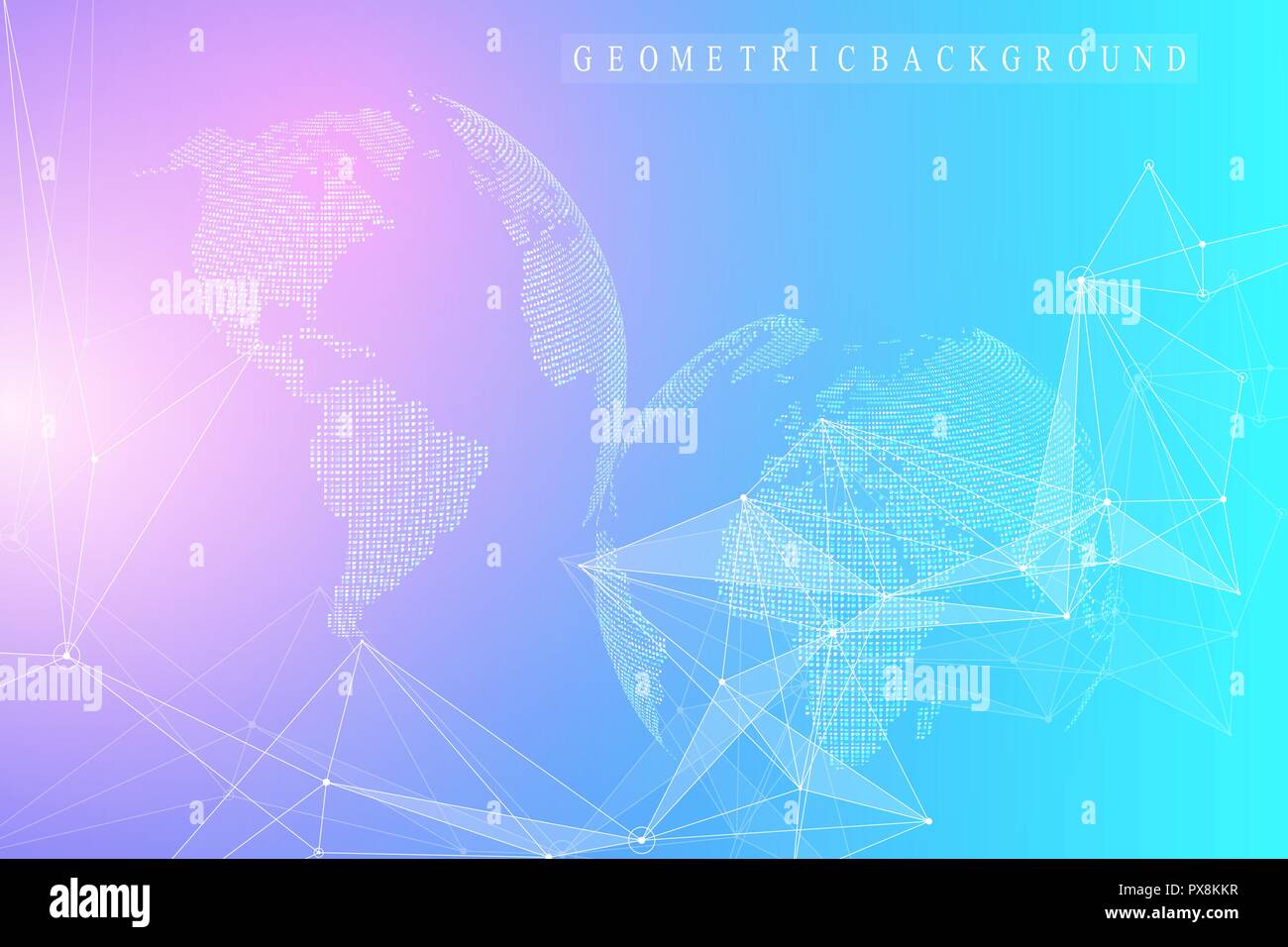 Fond abstrait géométrique avec des lignes et points. Arrière-plan de l'intelligence artificielle. Arrière-plan de la communication et de la molécule. Fond graphique pour votre conception. Vector illustration. Illustration de Vecteur