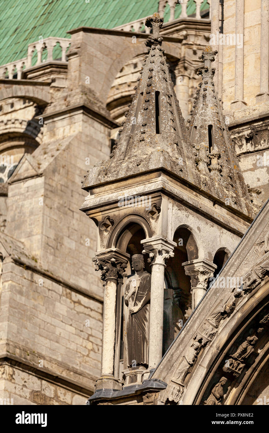 Le extrior de Chartres Cathédrale de Notre Dame, France Banque D'Images