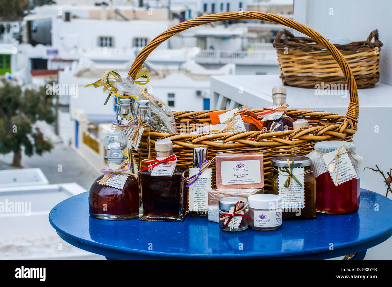 L'Europe, Grèce, îles du Dodécanèse, astipalea, hora, traditionnelle, produits, keranthos Banque D'Images