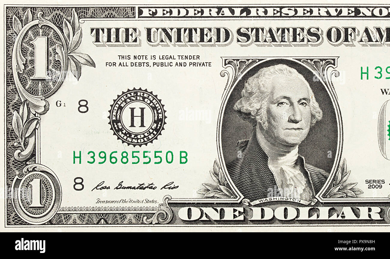 Billet de un dollar, close-up, l'arrière-plan Banque D'Images