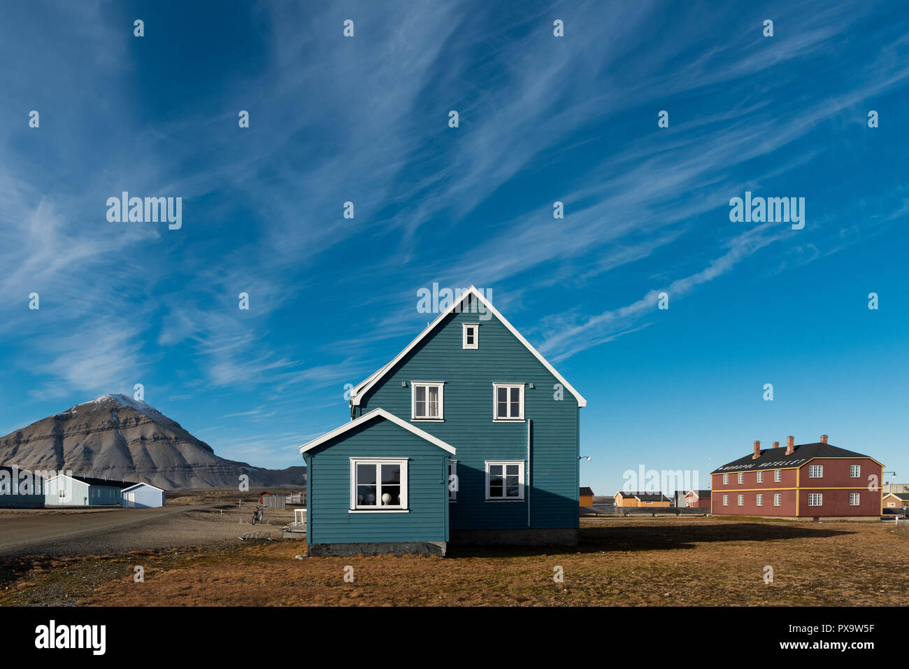 Station de recherche allemand Koldewey pour la recherche marine et arctique, Ny-Ålesund, Spitzberg Spitzberg, archipel de l'île Banque D'Images