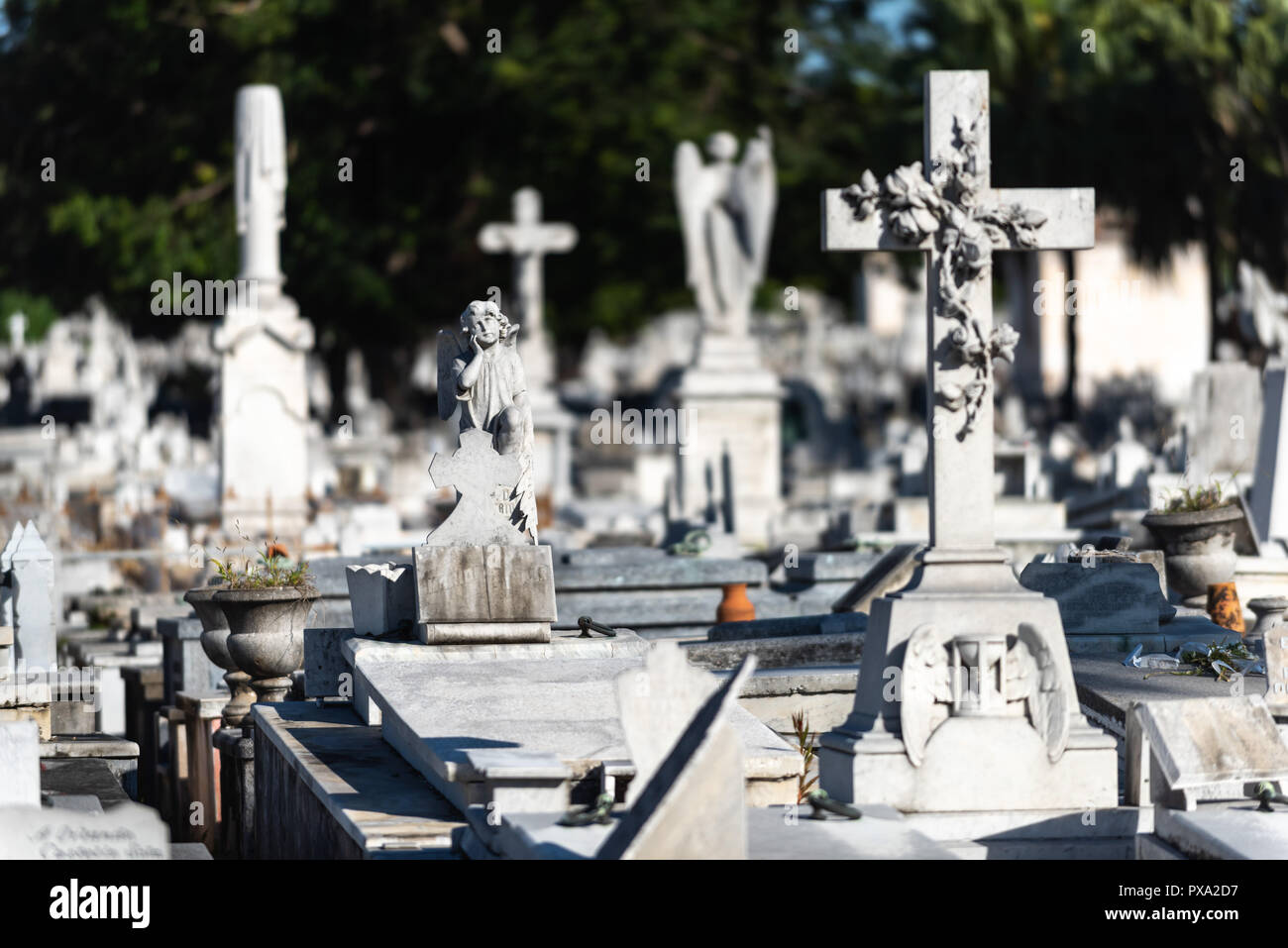 Le cimetière Cristóbal Colón à La Havane à Cuba. Banque D'Images