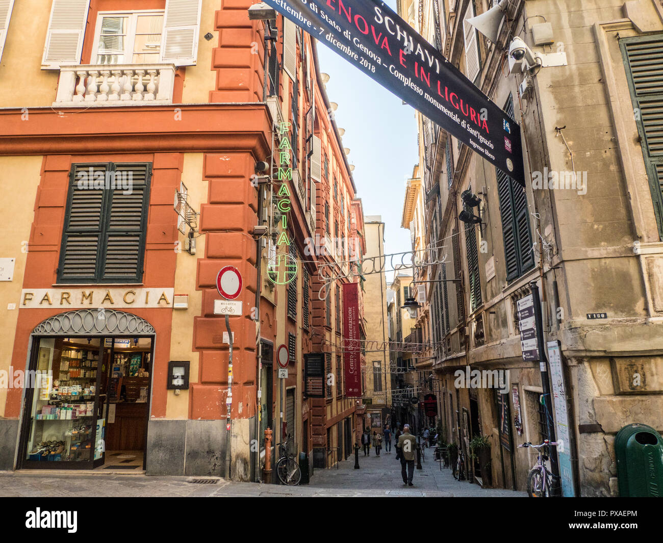 Street à Gênes, Ligurie, Italie. Banque D'Images
