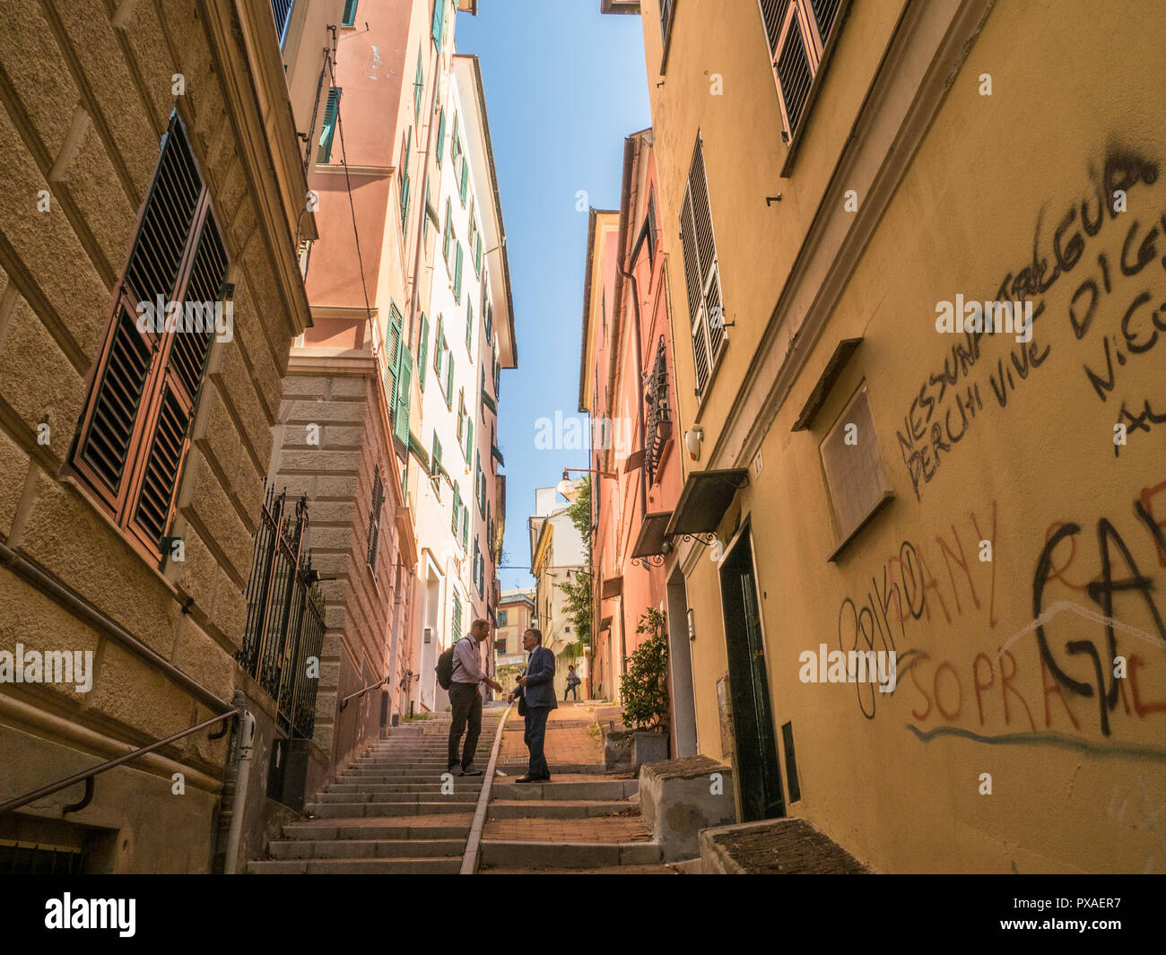 Street à Gênes, Ligurie, Italie. Banque D'Images