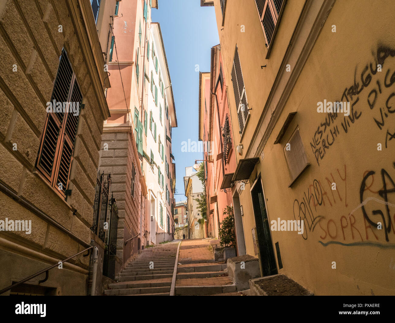 Street à Gênes, Ligurie, Italie. Banque D'Images