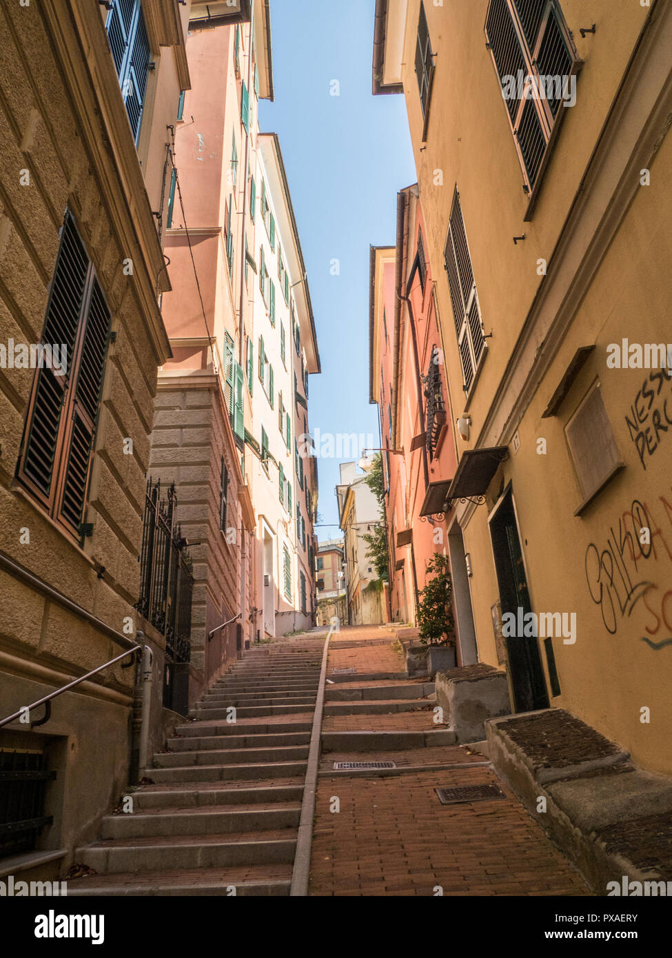 Street à Gênes, Ligurie, Italie. Banque D'Images