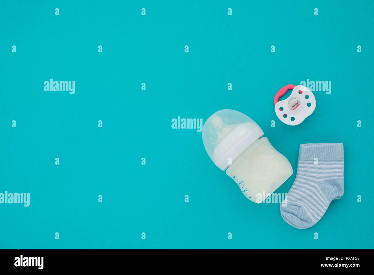 Vue de dessus unisex bébé nouveau-né de première nécessité Banque D'Images