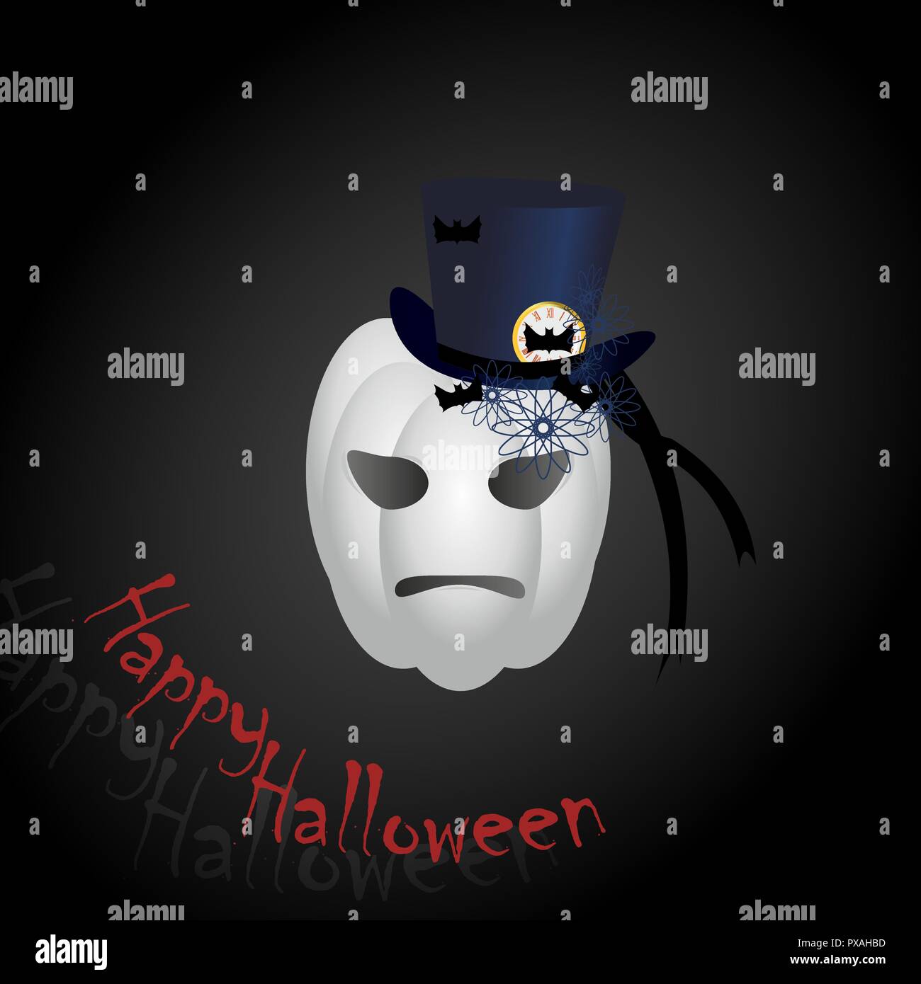 Citrouilles d'Halloween et château sombre sur fond de Lune bleue, illustration. Illustration de Vecteur Citrouilles d'Halloween et château sombre sur fond de Lune bleue, illustration. Illustration de Vecteur