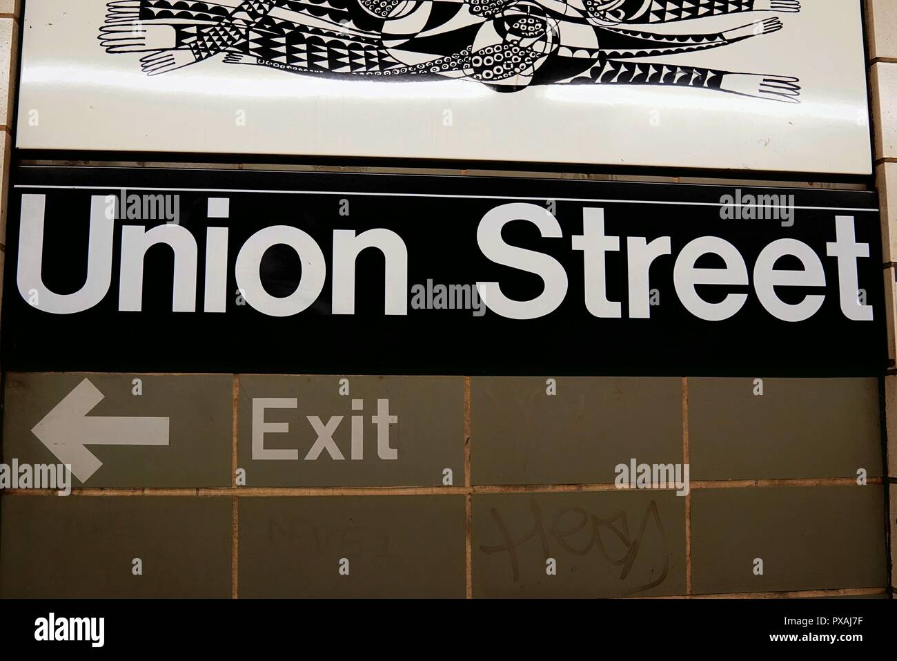 Close up sur la signalisation du Métro : Union Street Banque D'Images