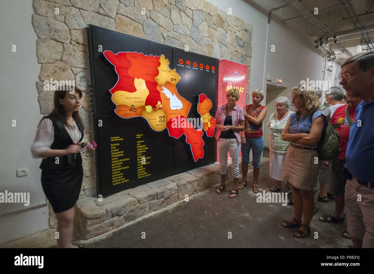 L'Arménie, Erevan, tour présentation à Ararat Brandy, Yerevan Brandy Company Banque D'Images