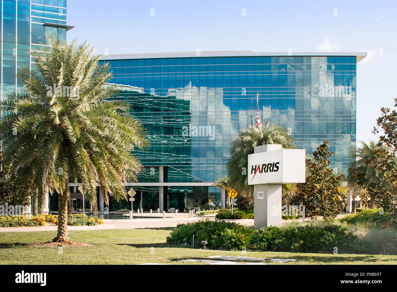 Palm Bay, Floride, USA - 20 octobre 2018 : Le Centre de la technologie d'Harris est un certifié LEED. 6 000 mètres carrés qui a ouvert ses portes en 2015. Banque D'Images