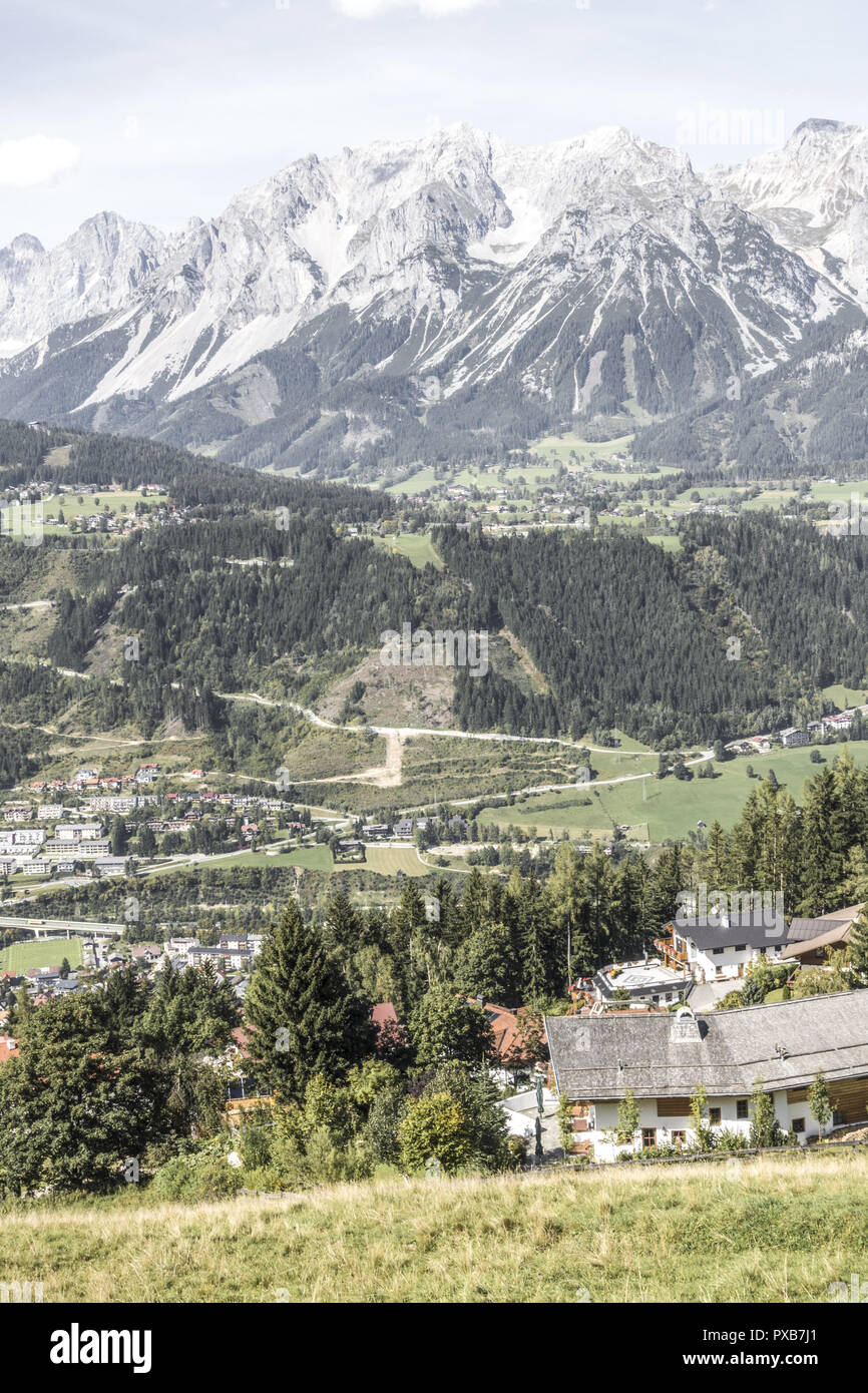 Planai, vue d'Alpes, l'Autriche, Styrie, Schladming Banque D'Images