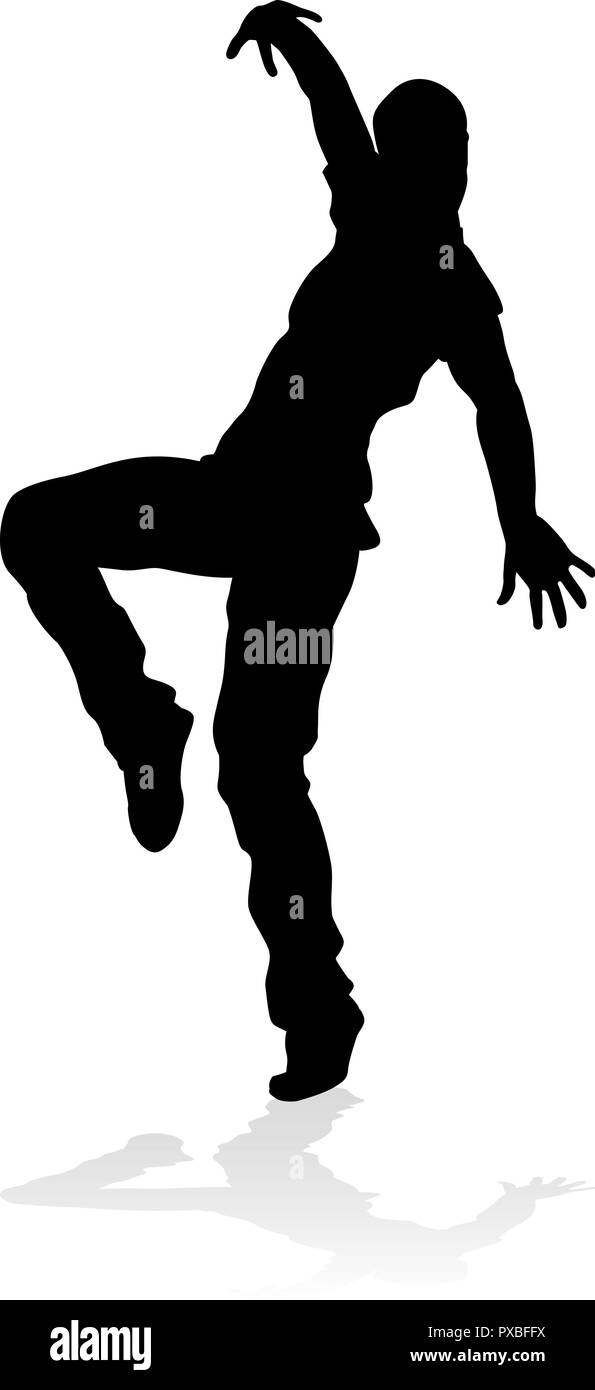 Street Dance Dancer Silhouette Illustration de Vecteur
