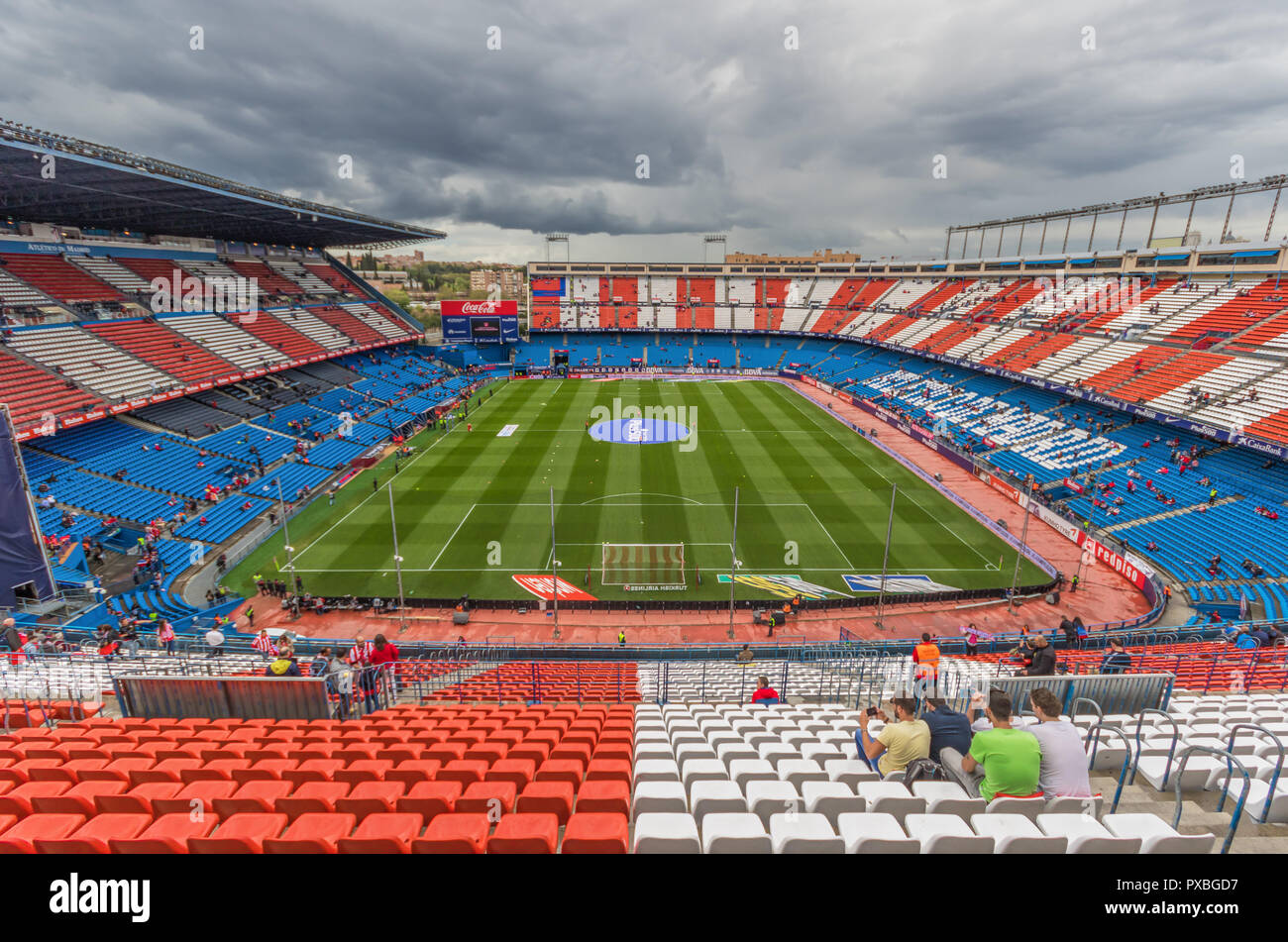 L'une des deux équipes principales de Madrid, l'Atletico joue ses matchs à domicile au stade Metropolitano de Wanda. Ici dans la photo un de leurs matchs à domicile Banque D'Images