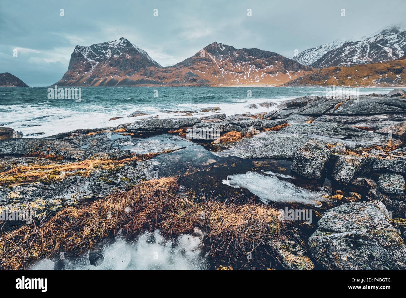 Côte Rocheuse de fjord en Norvège Banque D'Images
