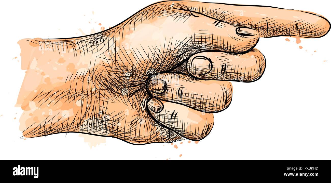 Main pointant un doigt pointé, Illustration de Vecteur