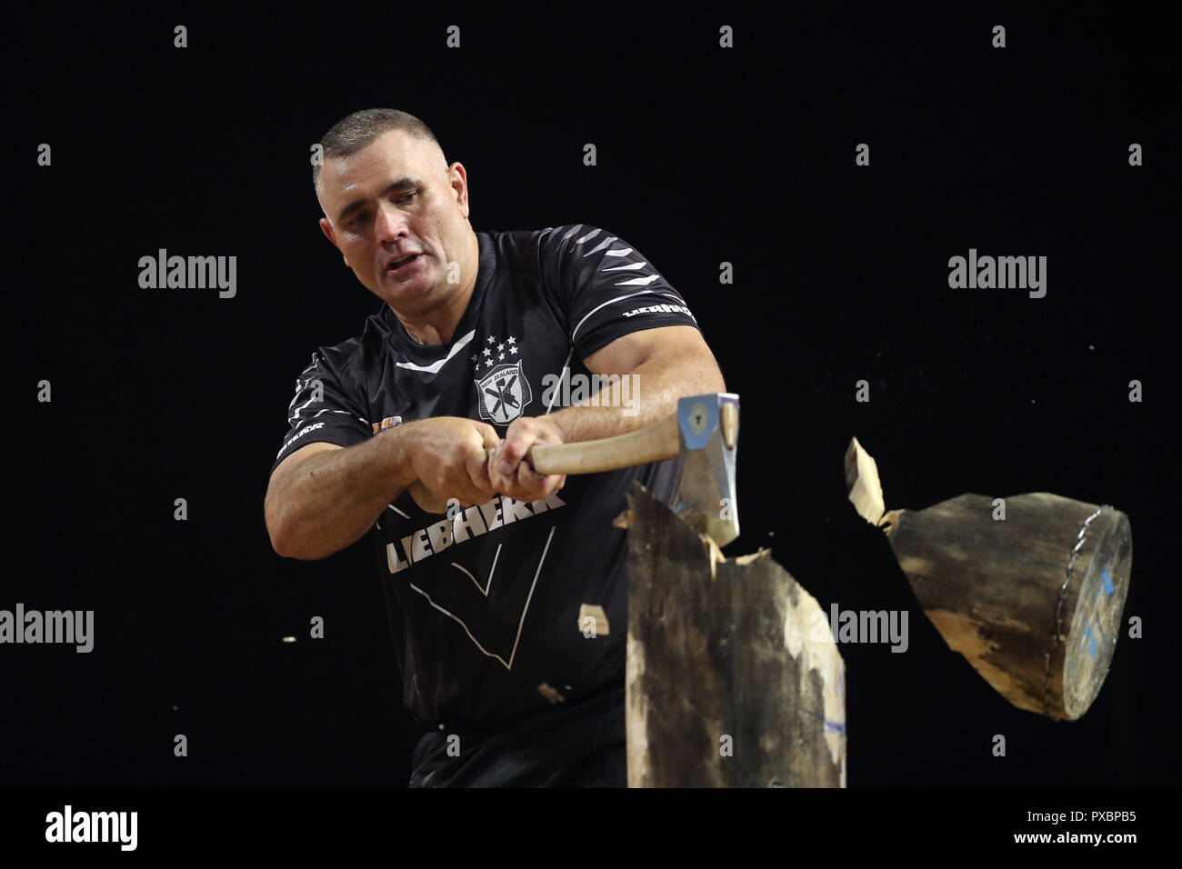 Liverpool, Royaume-Uni. 20 Oct, 2018. Stihl TIMBERSPORTS Championnats du monde individuels 2018 Crédit : Paul Greenwood/Alamy Live News Banque D'Images