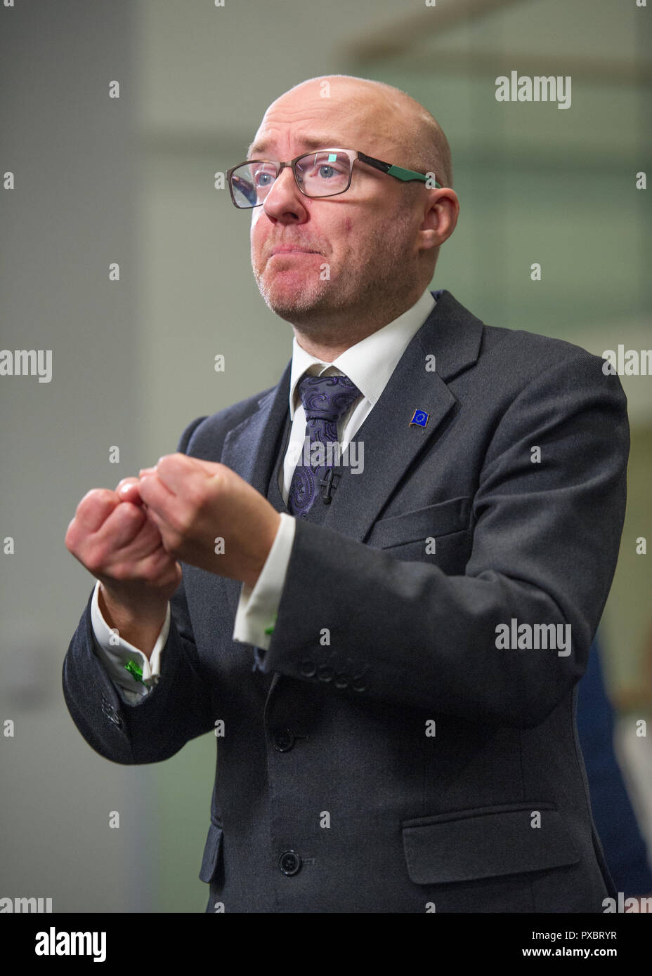 Glasgow, Ecosse, Royaume-Uni. 20 Oct, 2018. Conférence nationale du Parti Vert écossais en 2018. Photo Patrick Harvie MSP et le leader du Parti Vert écossais. Crédit : Colin Fisher/Alamy Live News Banque D'Images Glasgow, Ecosse, Royaume-Uni. 20 Oct, 2018. Conférence nationale du Parti Vert écossais en 2018. Photo Patrick Harvie MSP et le leader du Parti Vert écossais. Crédit : Colin Fisher/Alamy Live News Banque D'Images