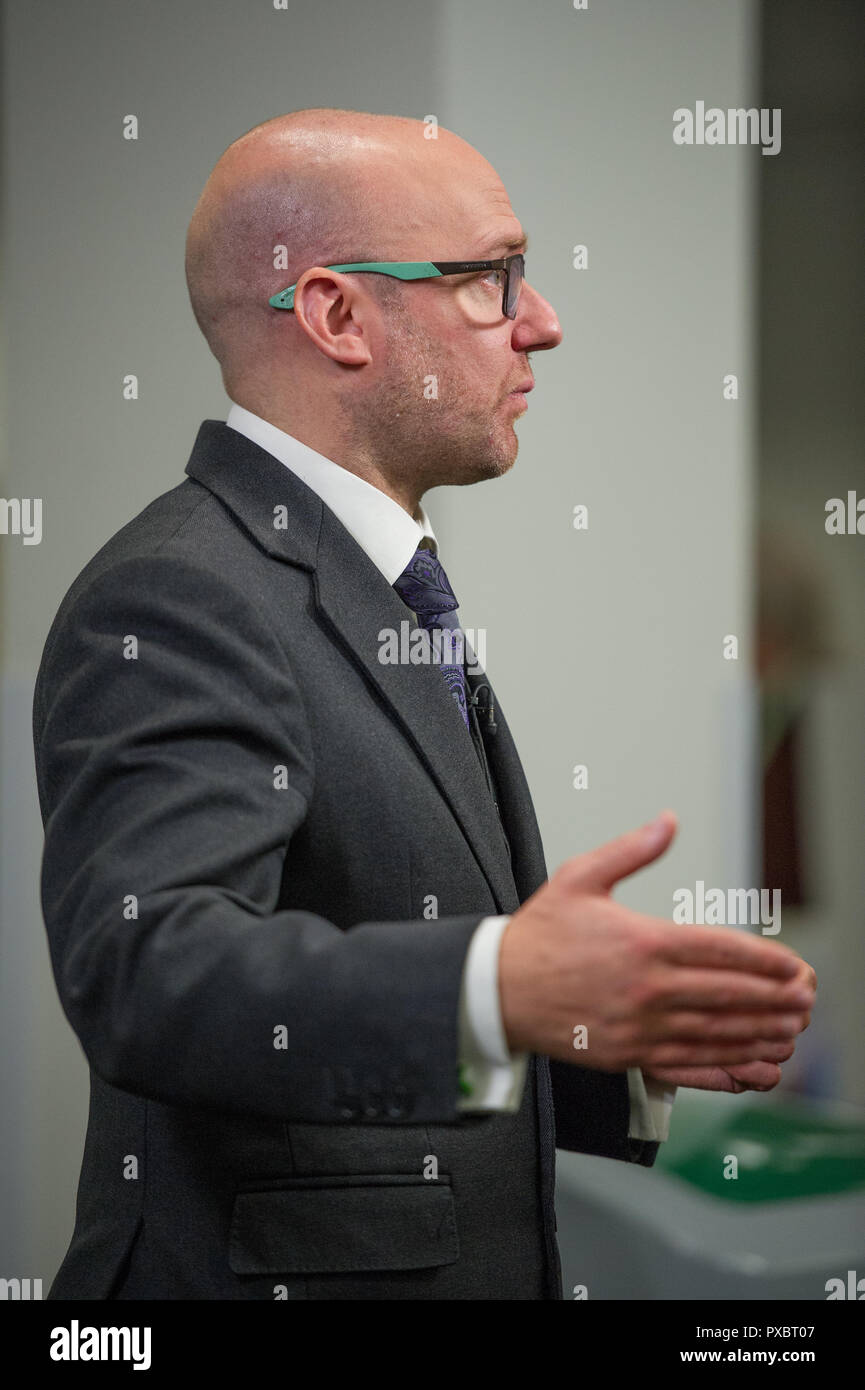 Glasgow, Ecosse, Royaume-Uni. 20 Oct, 2018. Conférence nationale du Parti Vert écossais en 2018. Photo Patrick Harvie MSP et le leader du Parti Vert écossais. Crédit : Colin Fisher/Alamy Live News Banque D'Images Glasgow, Ecosse, Royaume-Uni. 20 Oct, 2018. Conférence nationale du Parti Vert écossais en 2018. Photo Patrick Harvie MSP et le leader du Parti Vert écossais. Crédit : Colin Fisher/Alamy Live News Banque D'Images