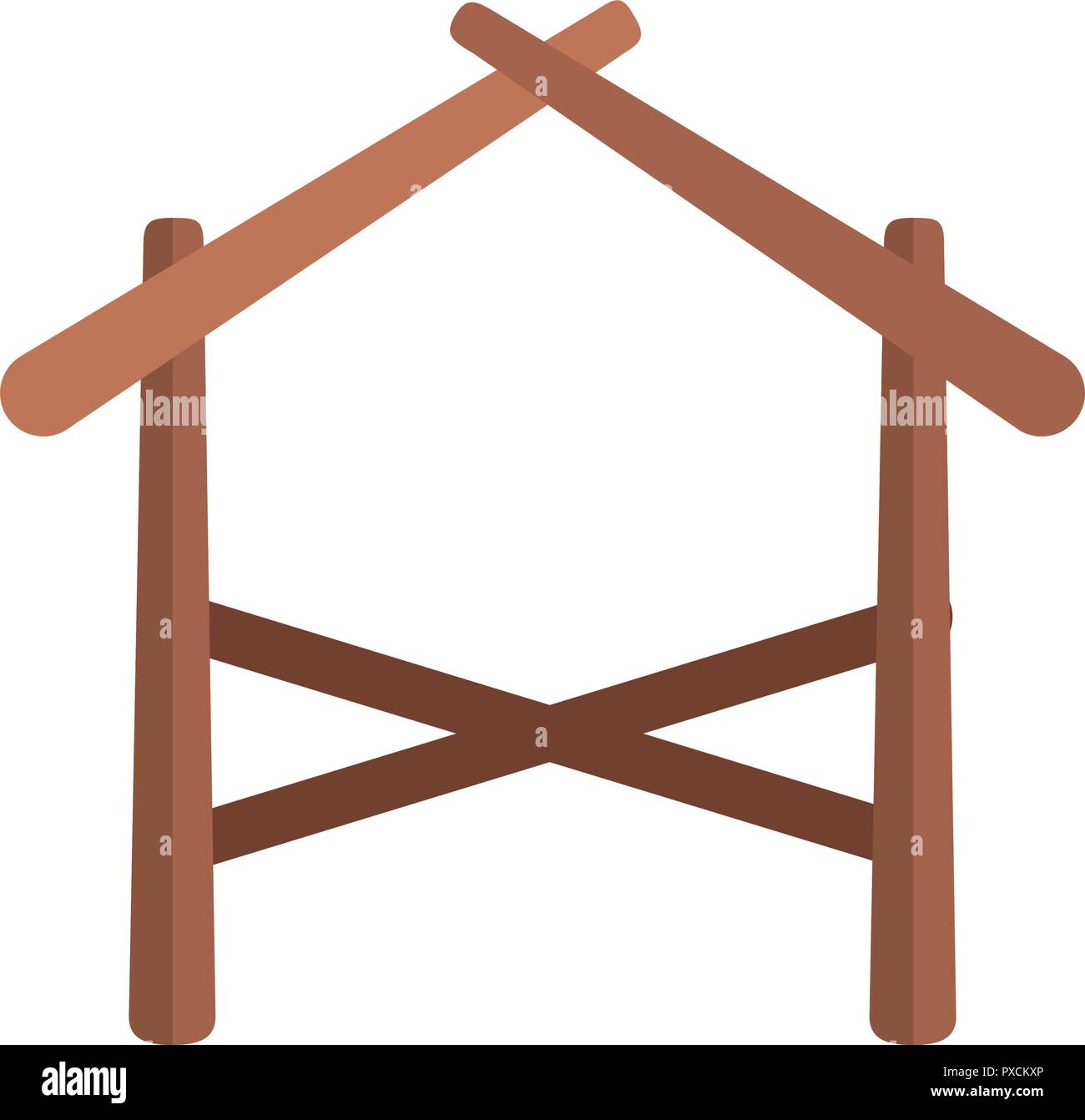 L'icône en bois mangeoire stable Illustration de Vecteur