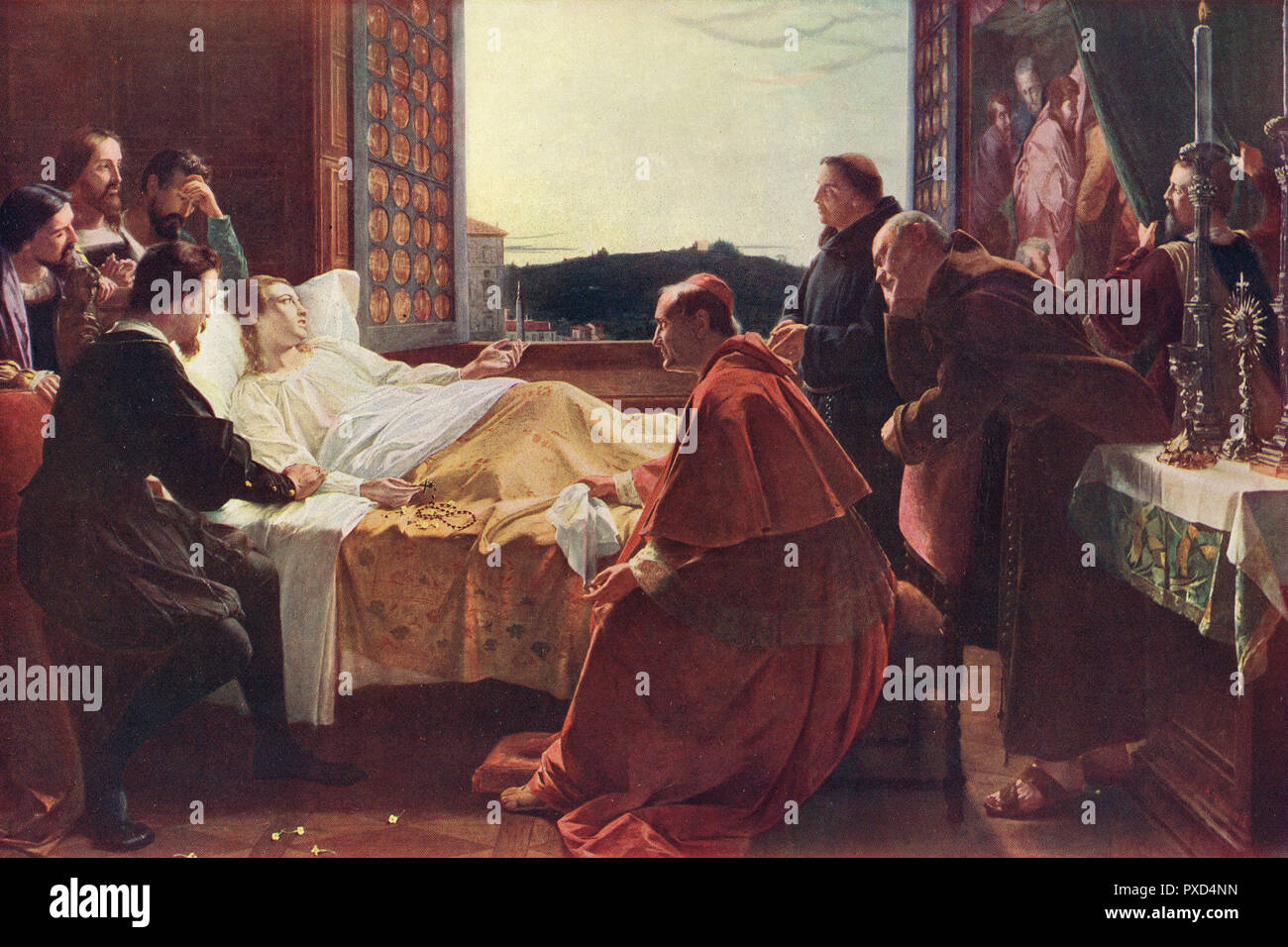 Les derniers moments de Raphael, par Henry Nelson O'Neil (1817-1880) Banque D'Images