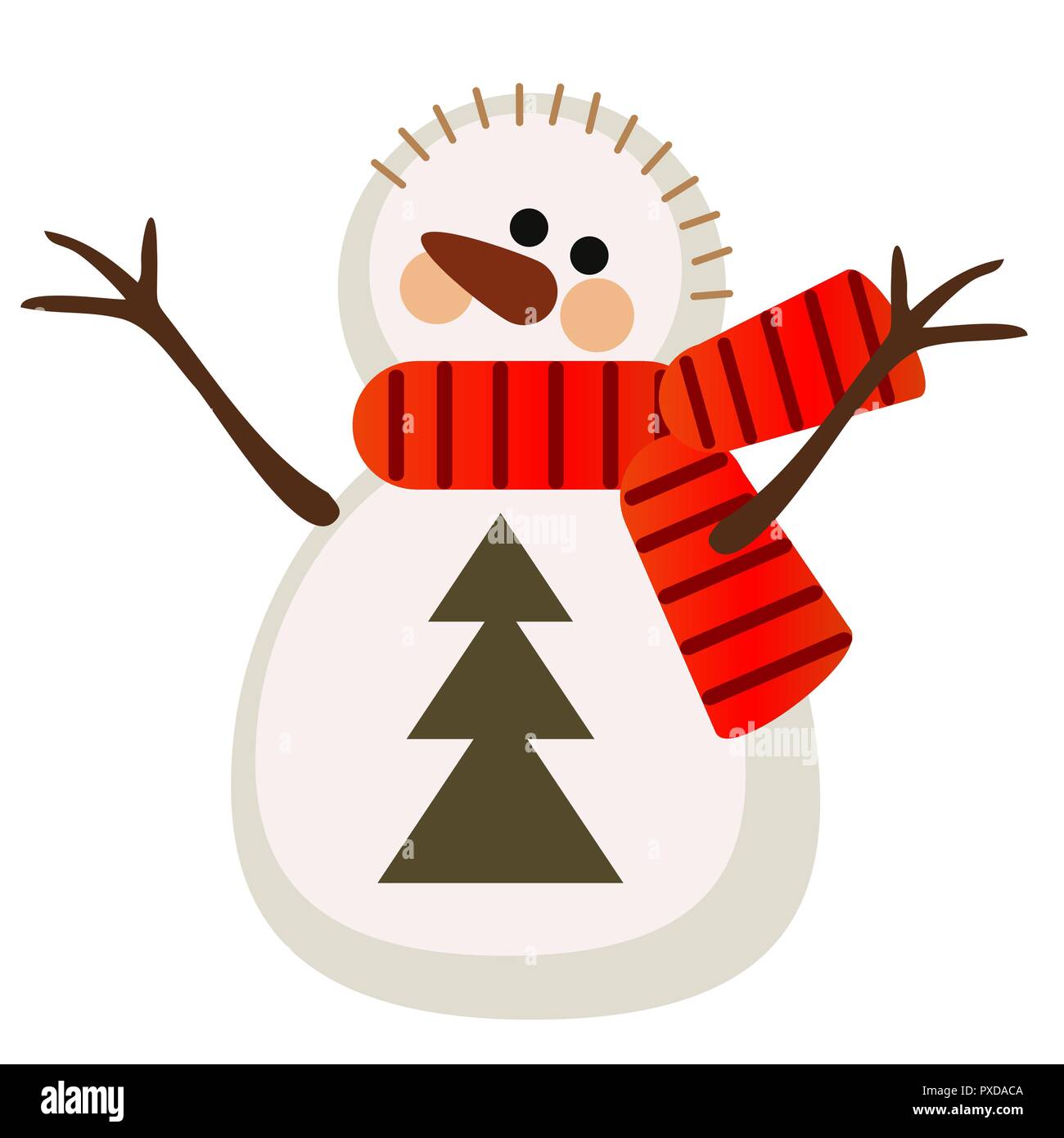 Cartoon bonhomme isolé sur un fond blanc. Cartoon Vector illustration close-up. Illustration de Vecteur