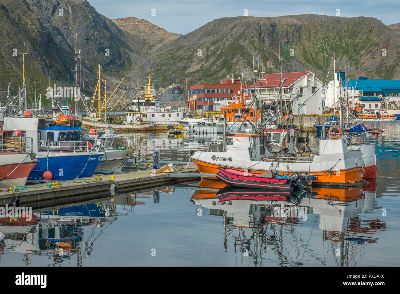 Port et Village de Honningsvag, Norvège Banque D'Images