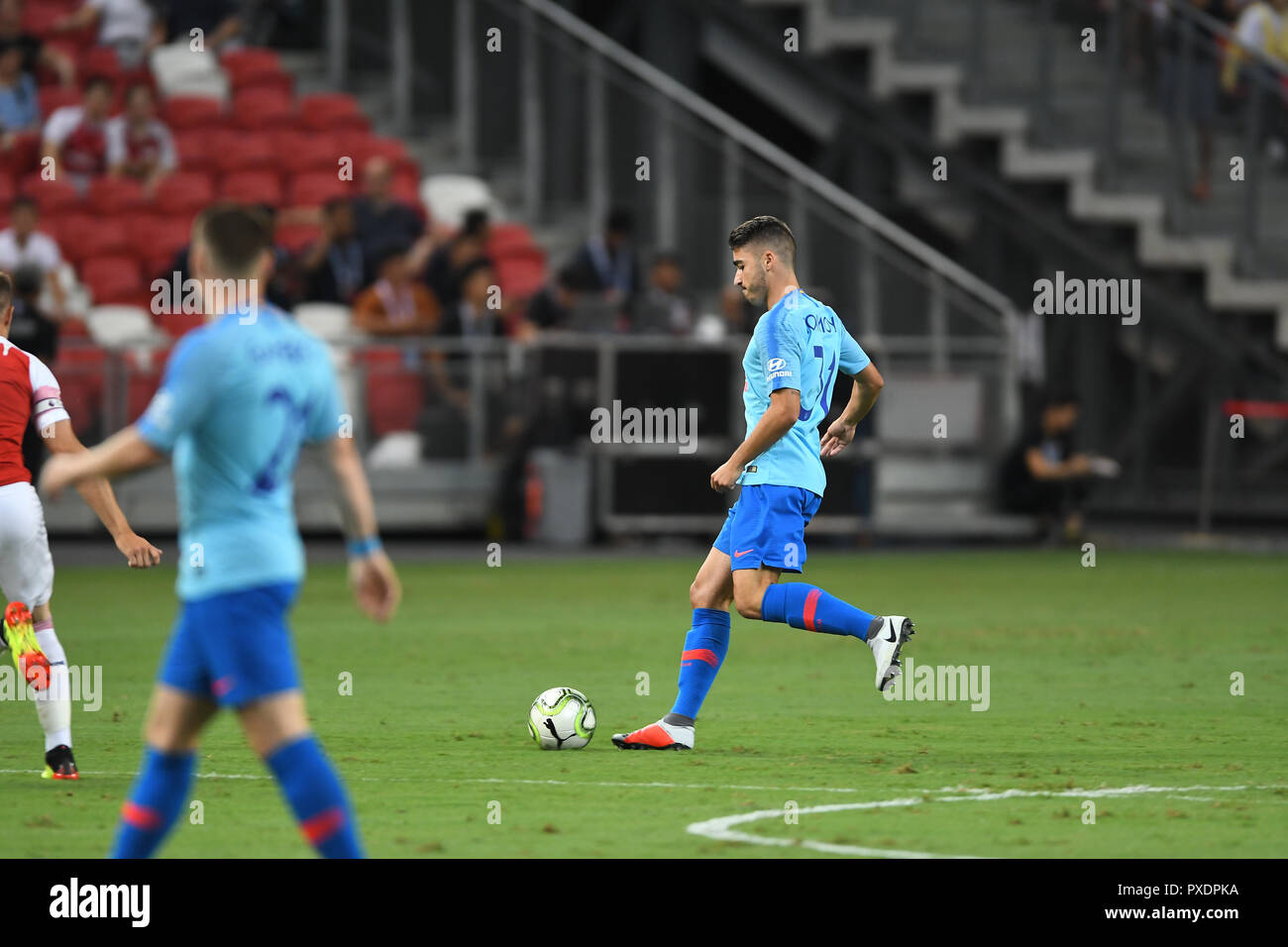 Kallang-Singapore-26Oct 2018:Toni moya # 31 Joueur de l'Atletico Madrid en action avant 2018 entre la CCI contre arsenal à l'Atletico de Madrid au niveau national Banque D'Images