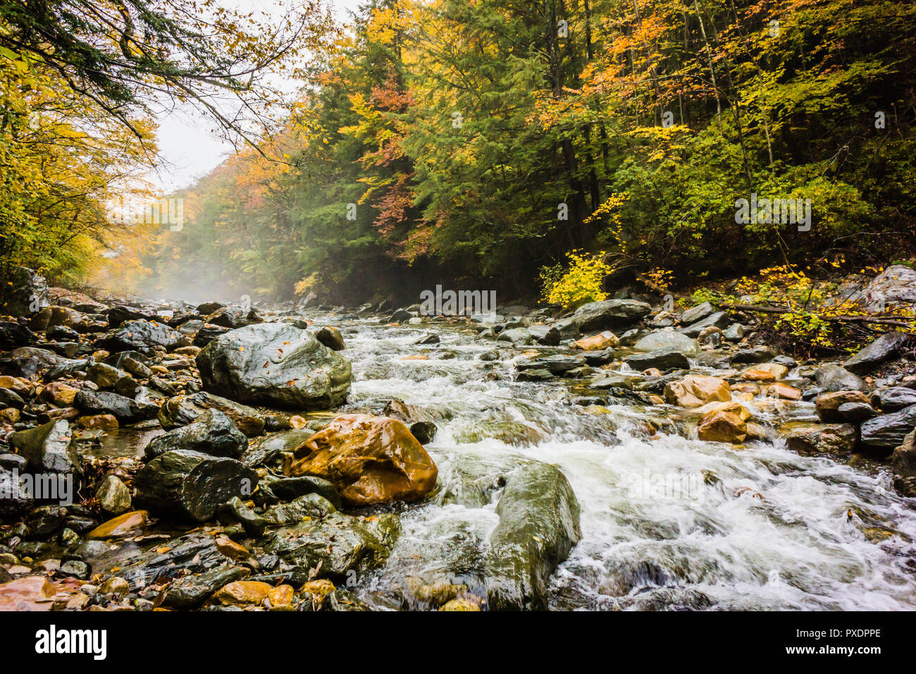 Mohawk Trail de la rivière Deerfield, Massachusetts, États-Unis Banque D'Images