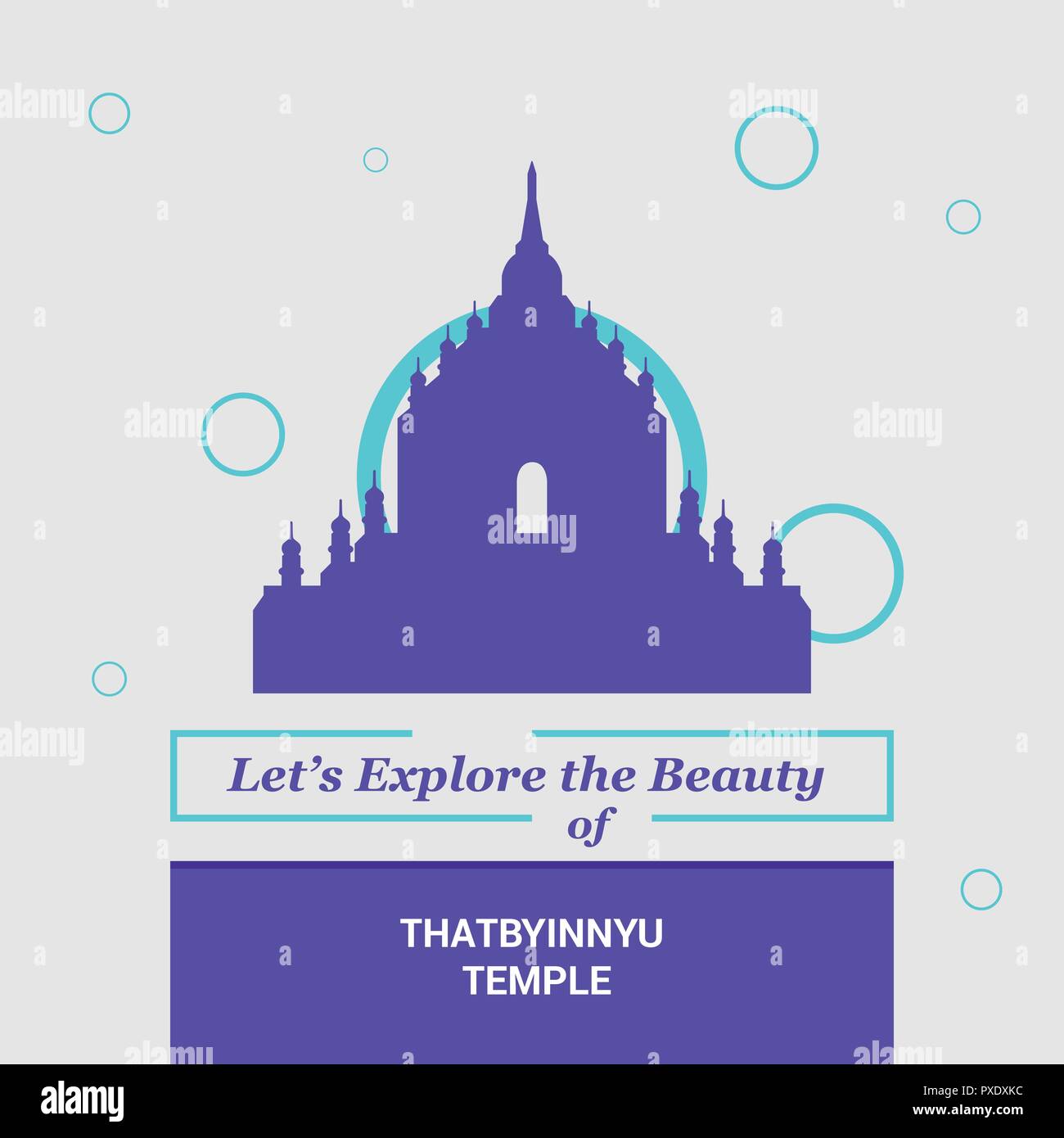 Nous allons explorer la beauté de Thatbyinnyu Temple, Myanmar repères nationaux Illustration de Vecteur
