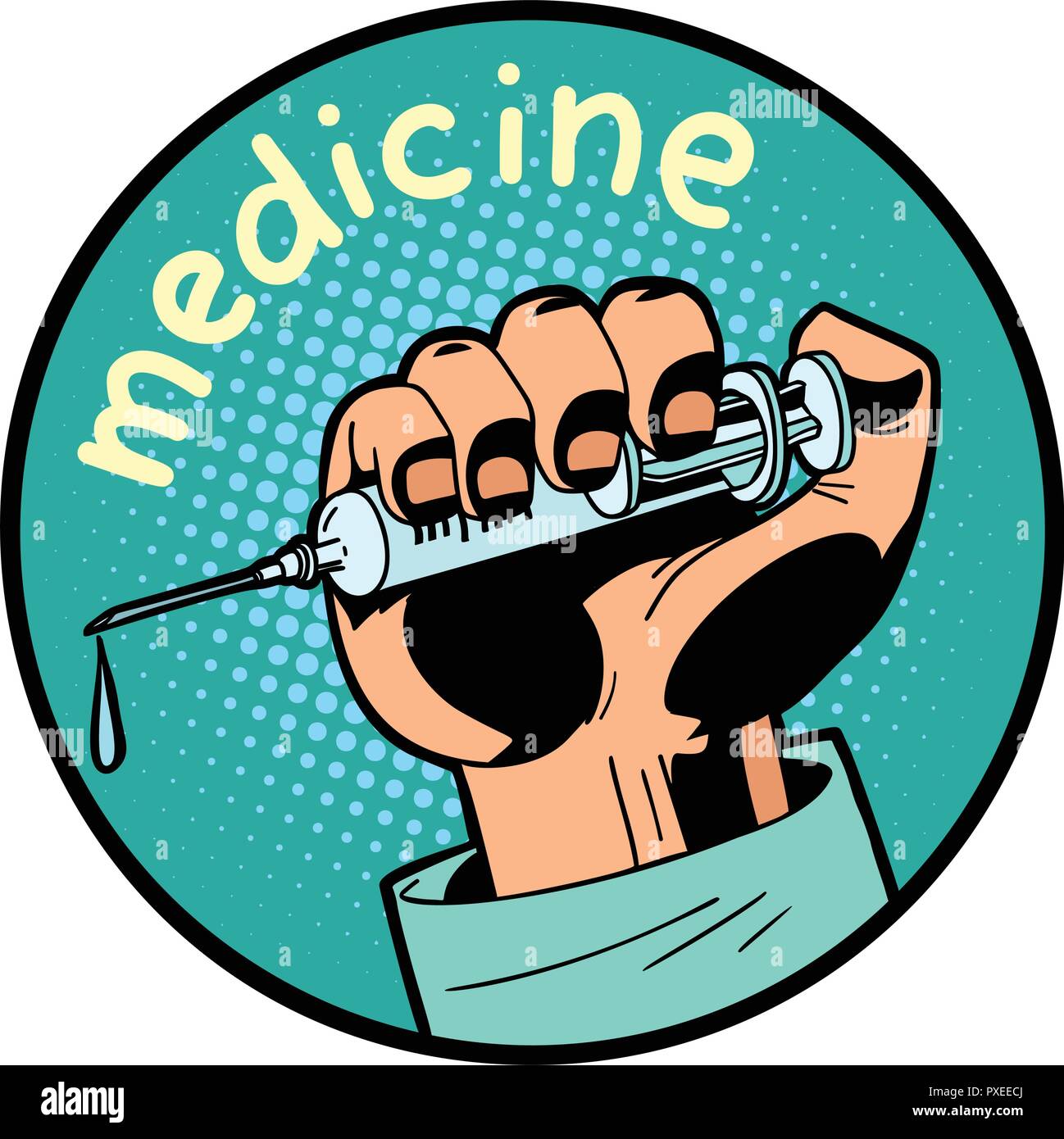 Médecin Médecine shot cercle symbole icône vaccination lent Illustration de Vecteur