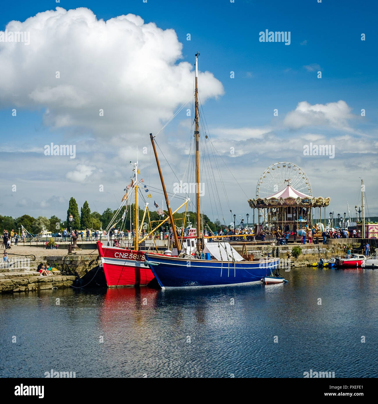 Vieux port, dans le célèbre village de Honfleur, Le vendredi 18 août 2017, Honfleur, Normandie, France. Banque D'Images