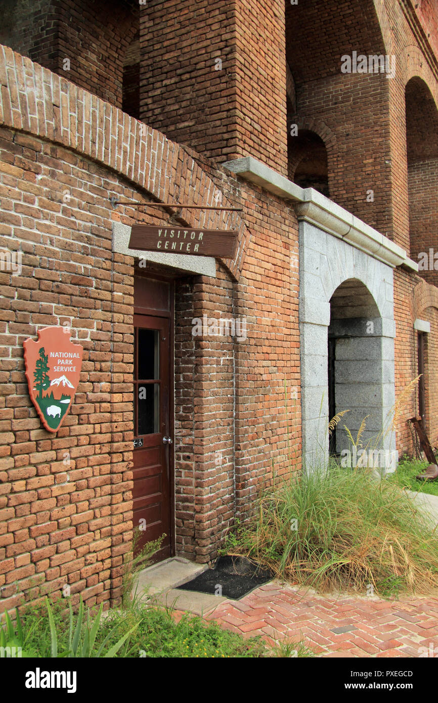 Un petit centre d'accueil offre aux touristes des informations sur Fort Jefferson et Dry Tortugas National Park, situé à 70 milles à l'ouest de Key West, Florida Keys Banque D'Images