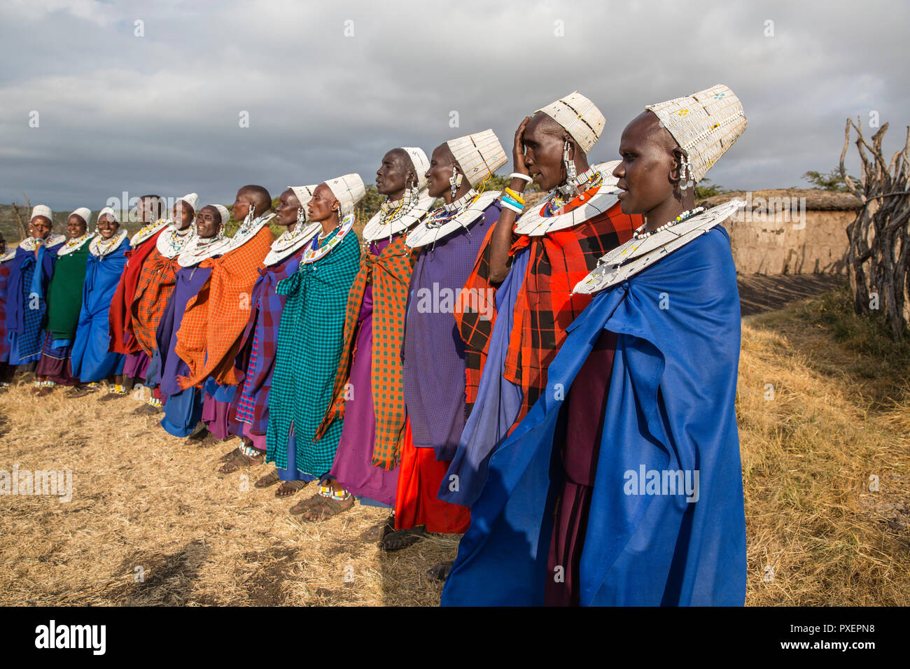 Cérémonie Maasai au cratère du Ngorongoro en Tanzanie Banque D'Images