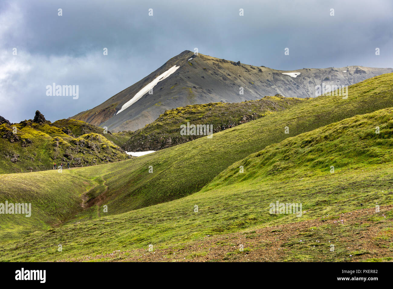 Landmannalaugar, ou le 'People's Pools', une vaste zone de beauté au coeur de la sierra méridionale avec la lave et du sable coloré forme Banque D'Images