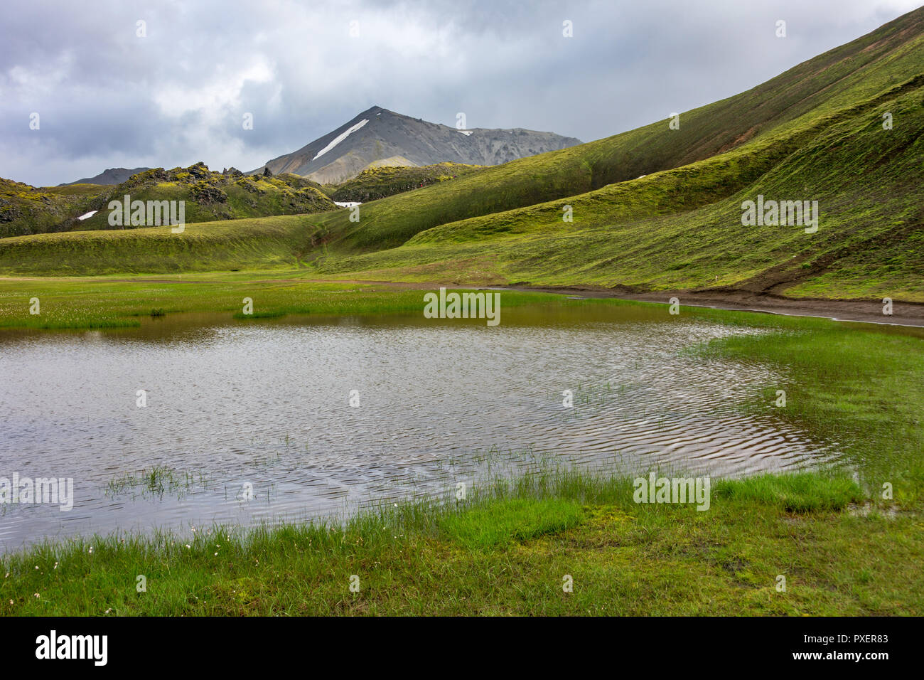 Landmannalaugar, ou le 'People's Pools', une vaste zone de beauté au coeur de la sierra méridionale avec la lave et du sable coloré forme Banque D'Images