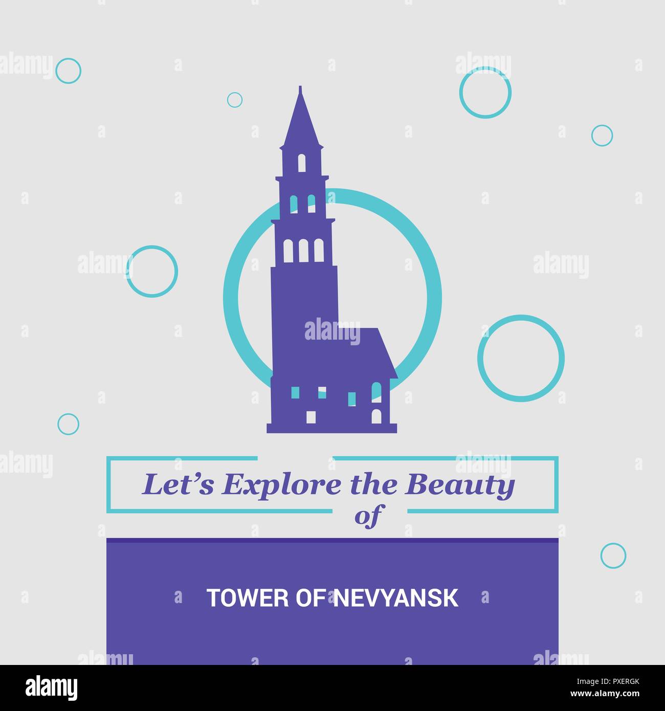 Nous allons explorer la beauté de tour de monuments nationaux, la Russie Nevyansk Illustration de Vecteur