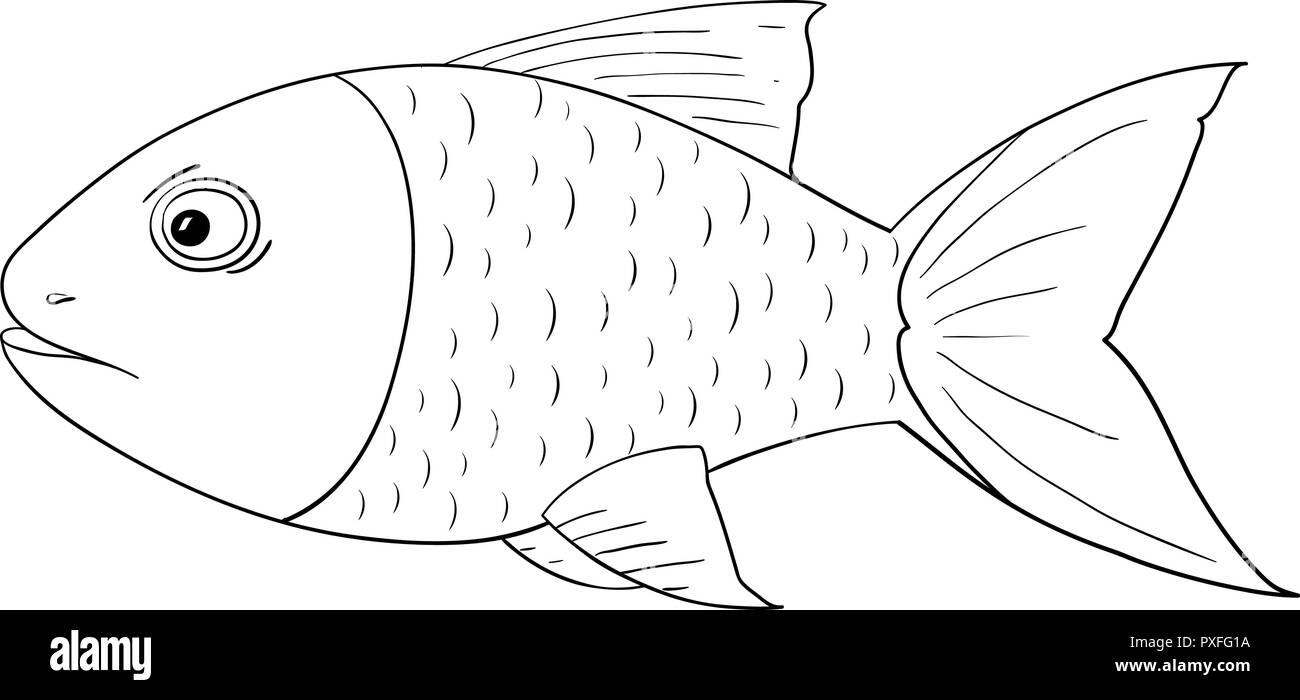 Le poisson. Silhouette Illustration de Vecteur
