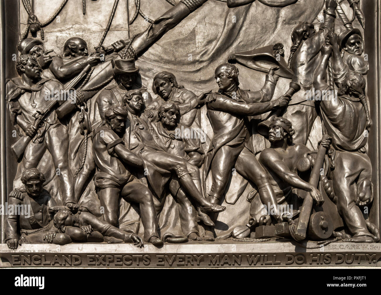 Nelsons Column, Trafalgar Square, Londres. Octobre 2018 la Colonne Nelson est un monument situé sur Trafalgar Square dans le centre de Londres construit pour commémorer Admira Banque D'Images