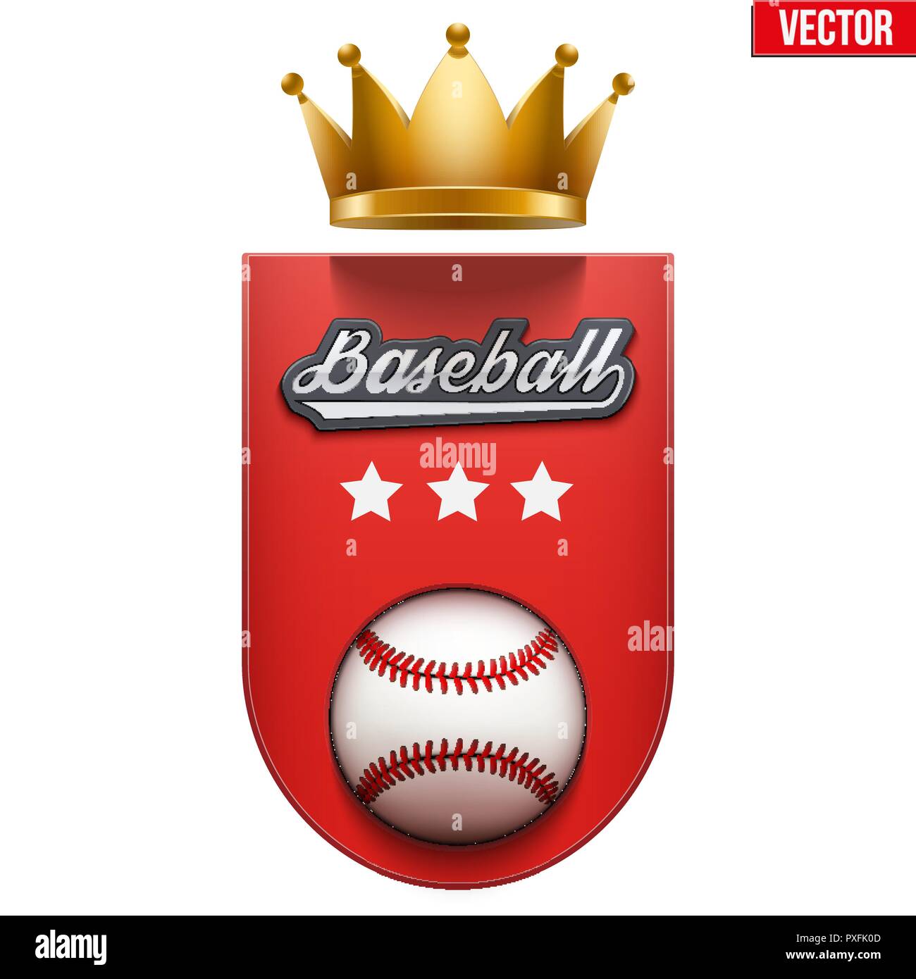 Badge de base-ball et de l'étiquette Illustration de Vecteur