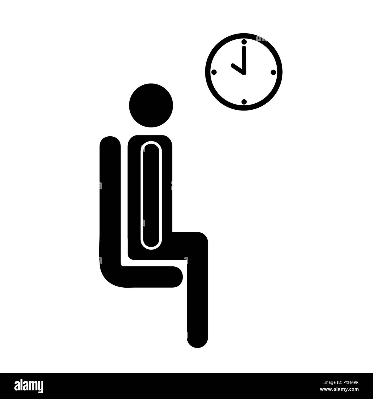 L'icône d'attente avec l'homme et de l'horloge pictogramme illustration vecteur EPS10 Illustration de Vecteur