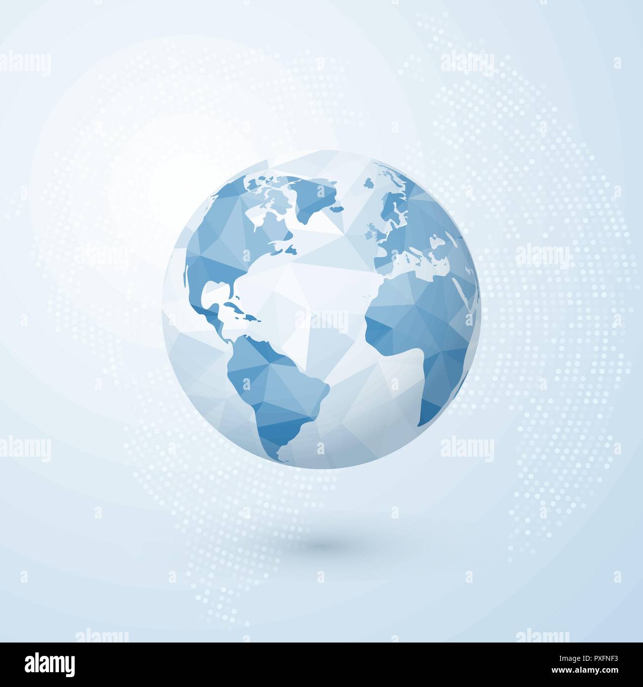 Globe polygonales. World globe carte. Terre créative concept. Vector illustration isolé sur fond bleu Illustration de Vecteur