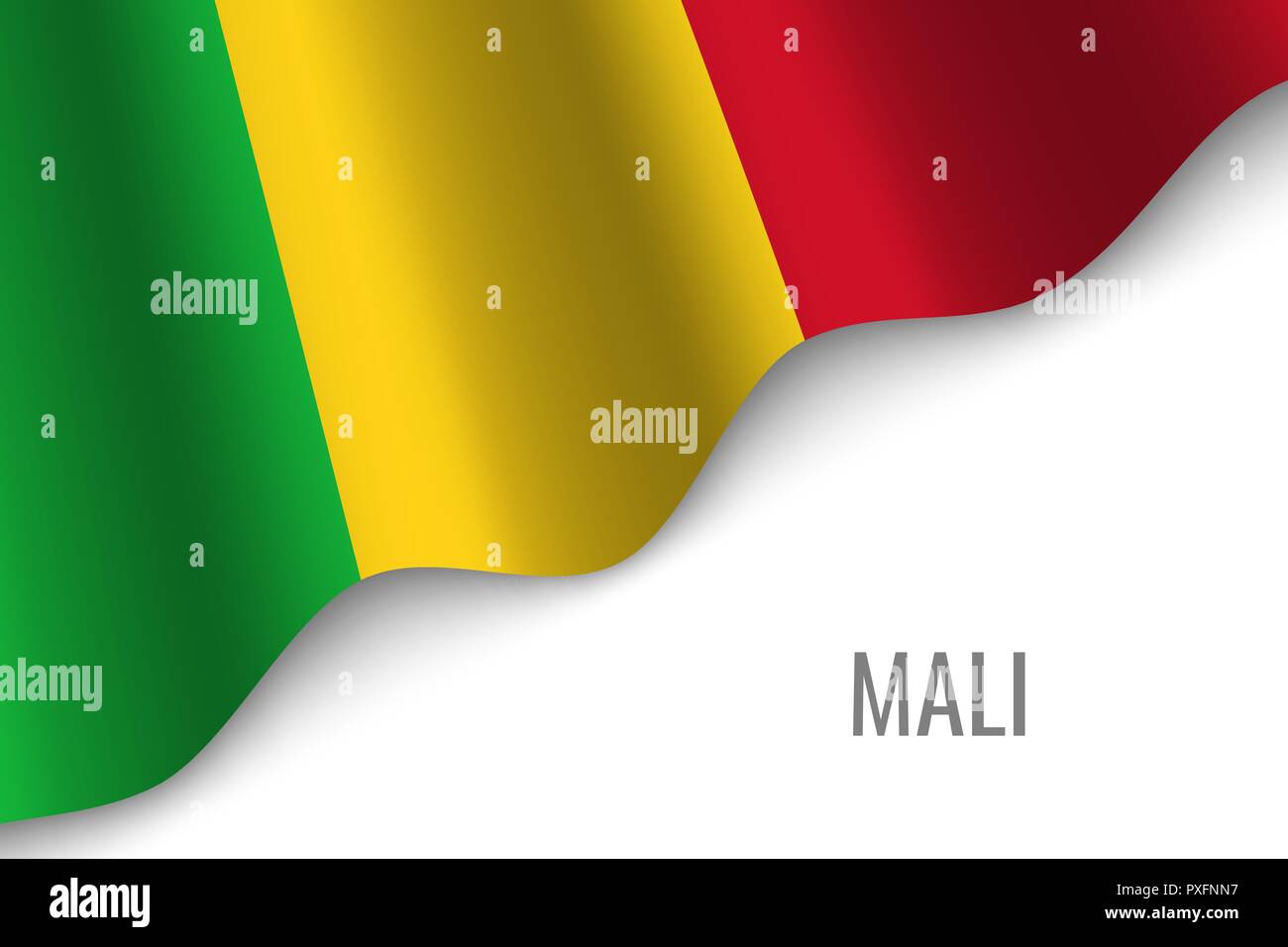 Waving Flag du Mali avec copyspace. Modèle de brochure. vector illustration Illustration de Vecteur