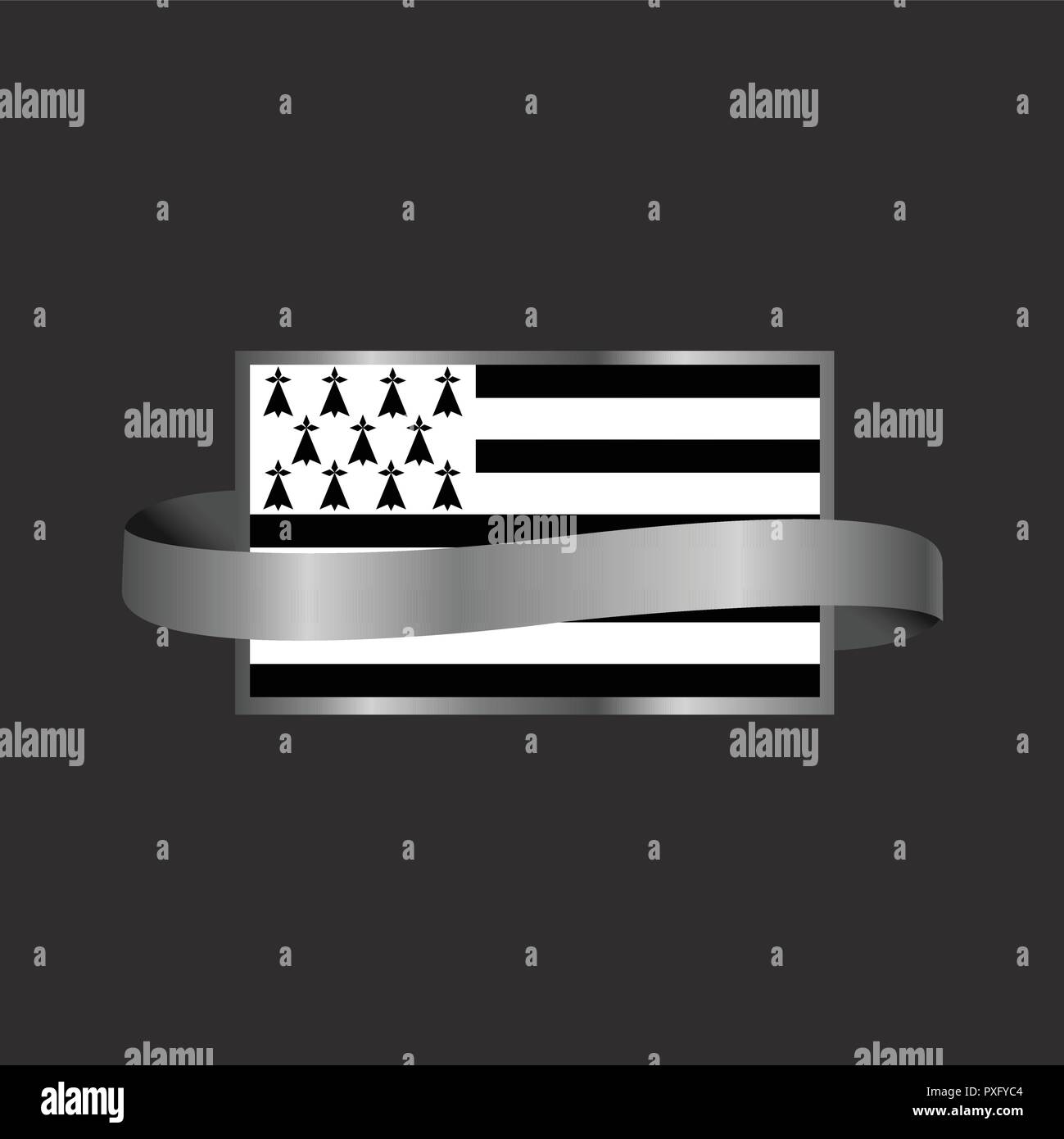 Ruban drapeau Bretagne design de bannières Illustration de Vecteur