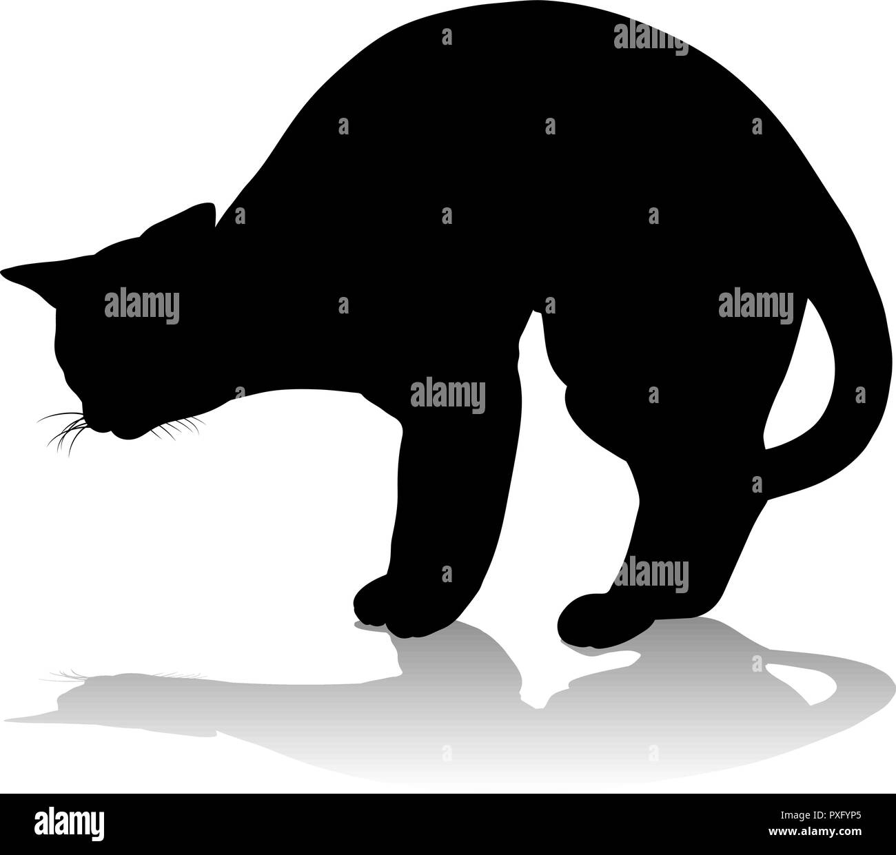 Animal de compagnie Chat Silhouette Illustration de Vecteur